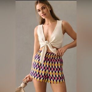 NEW By Anthropologie Easy Traveler Pull On Shorts Womens Size Medium - Citron